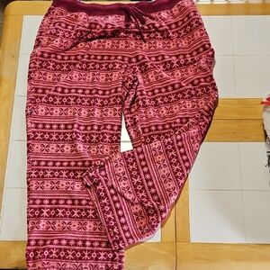 Women's Pink Patterned Pajama Pants
